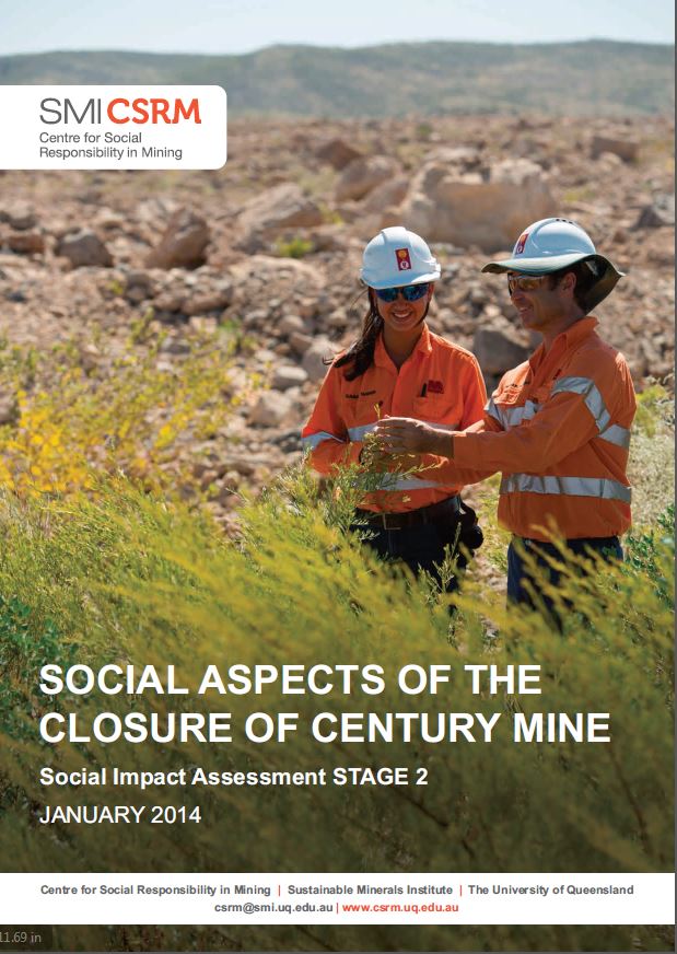 Social aspects of the closure of Century Mine: social impact assessment STAGE 2